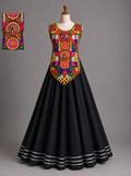 Traditional Multicolor Peacock Mirror Work Chaniya Choli