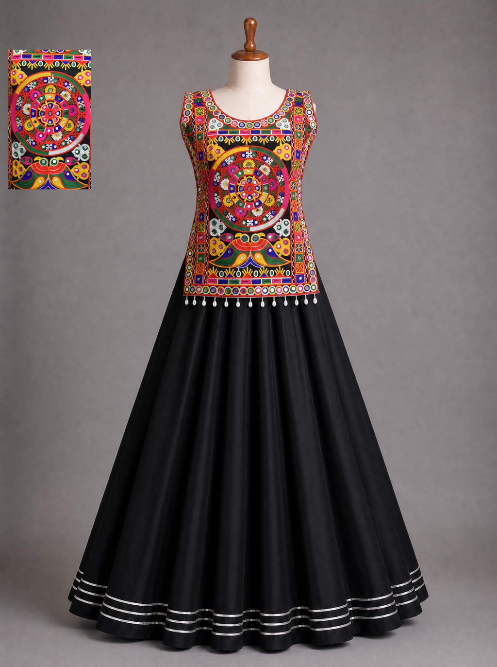 Multicolor Mandala Mirror Work Chaniya Choli