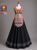 Multicolor Geometric Mirror Work Chaniya Choli