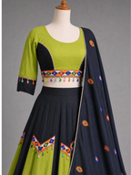 Black & Green Traditional Embroidered Chaniya Choli for Navratri