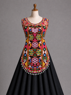 Colorful Floral Mirror Work Chaniya Choli