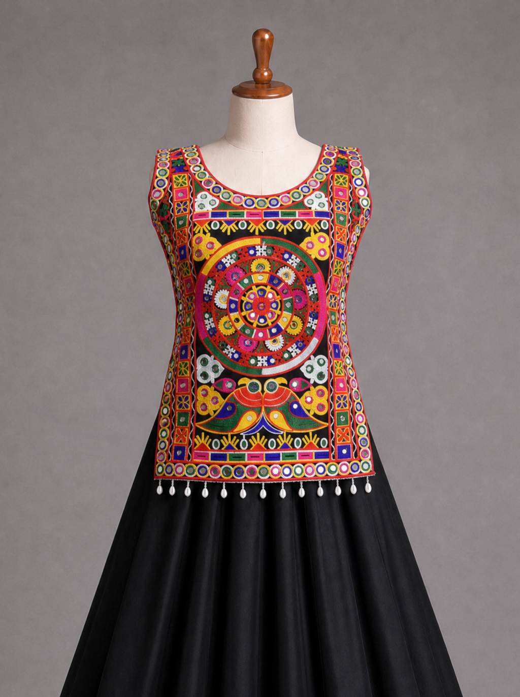 Multicolor Mandala Mirror Work Chaniya Choli