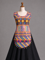 Multicolor Geometric Mirror Work Chaniya Choli