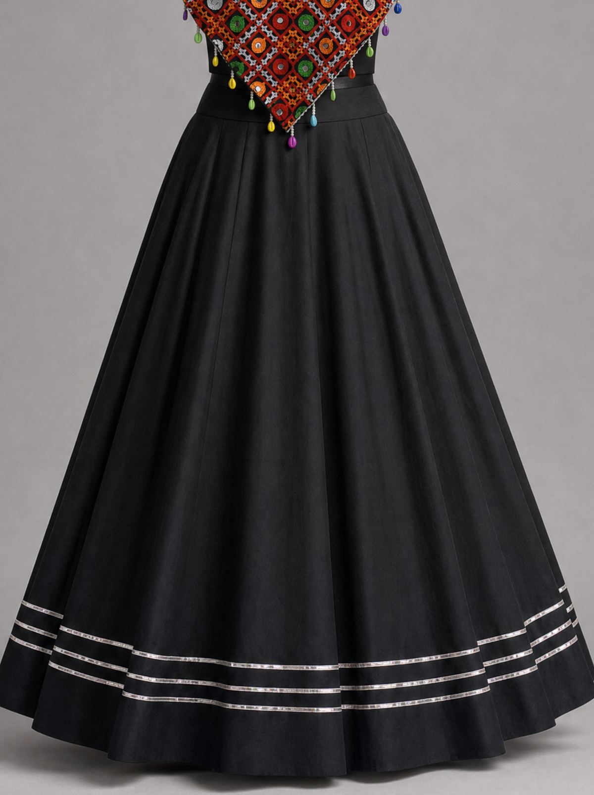 Black Mirrorwork Geometric Navratri Chaniya Choli