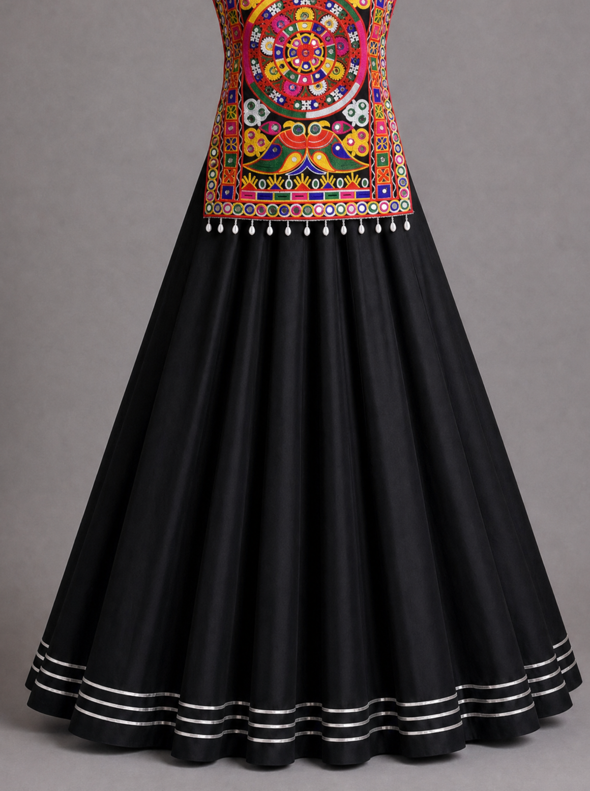 Multicolor Mandala Mirror Work Chaniya Choli