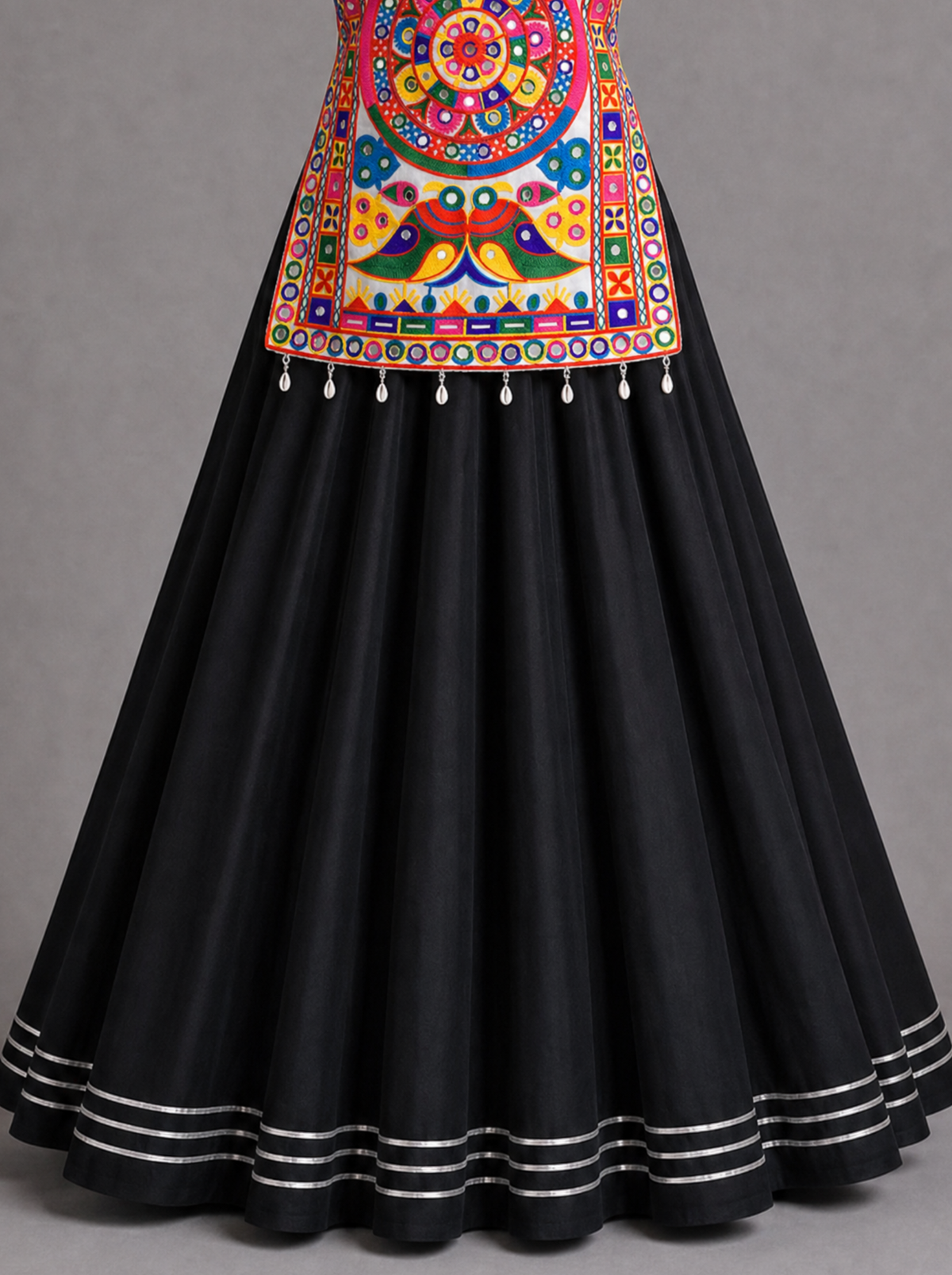 Colorful Mandala Mirror Work Chaniya Choli