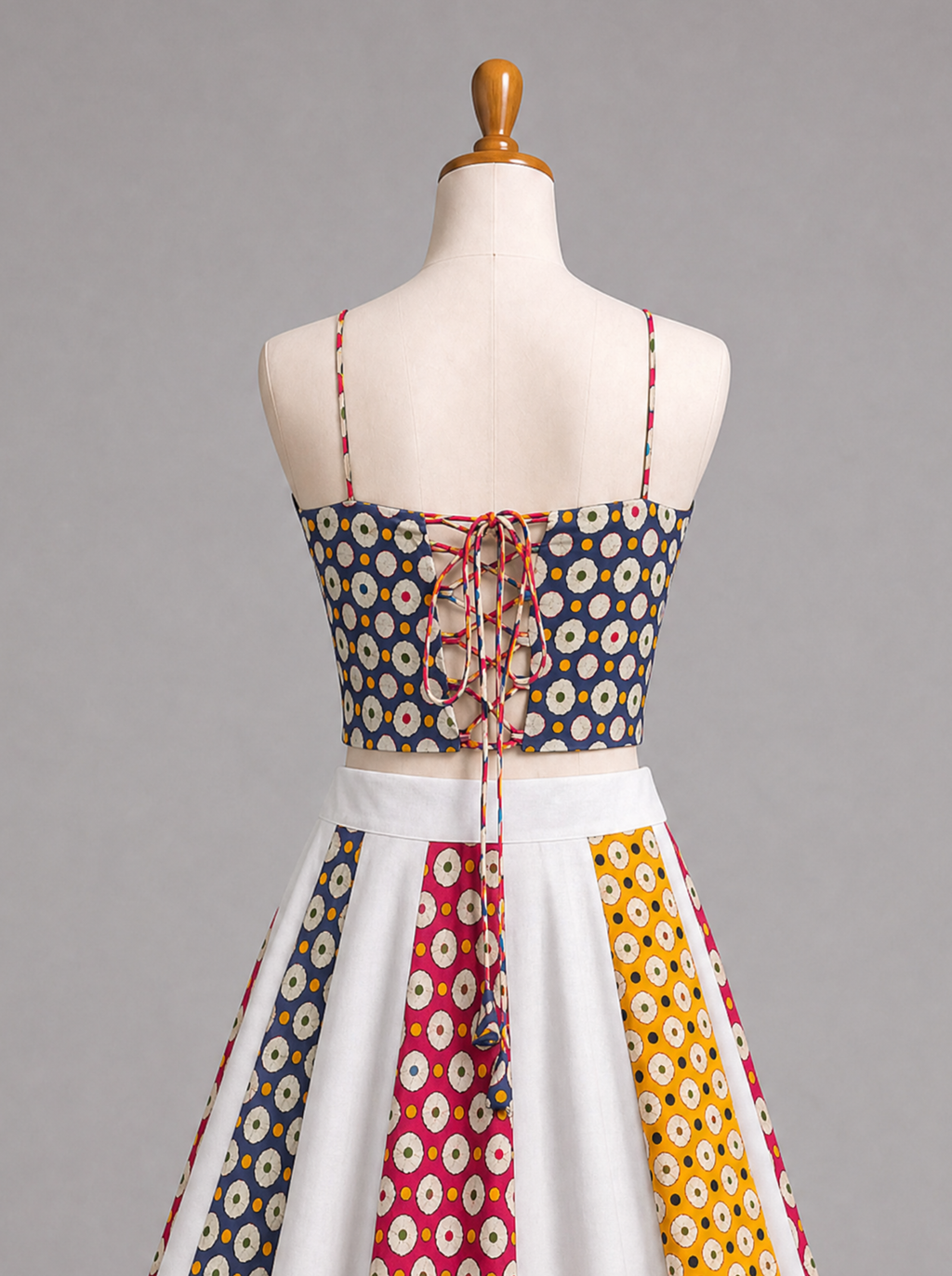Multicolor Printed Panel Lehenga Choli with Embellished Details