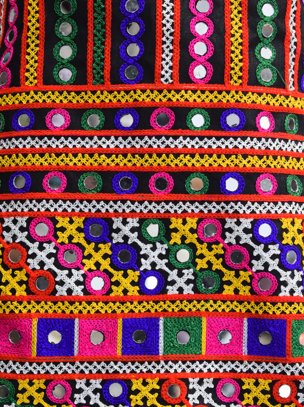 Black Multicolor Mirrorwork Embroidered Navratri Chaniya Choli