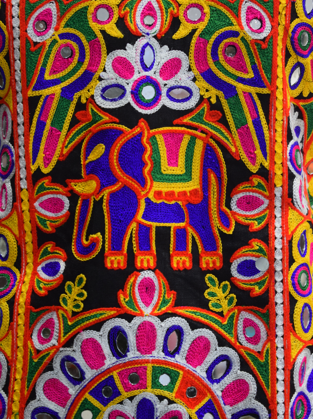 Vibrant Multicolor Elephant Mirror Work Chaniya Choli