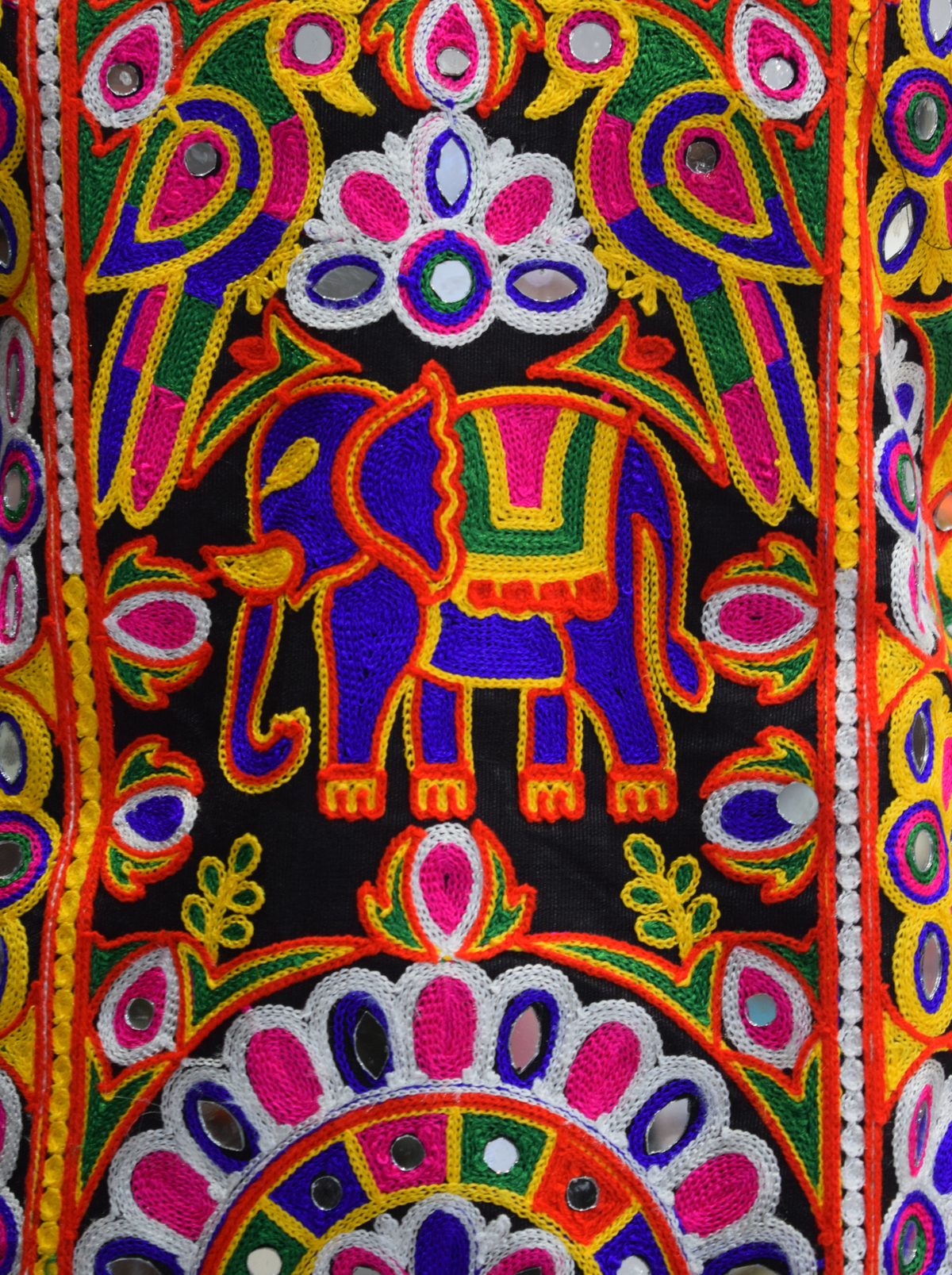 Vibrant Multicolor Elephant Mirror Work Chaniya Choli