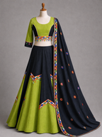 Black & Green Traditional Embroidered Chaniya Choli for Navratri