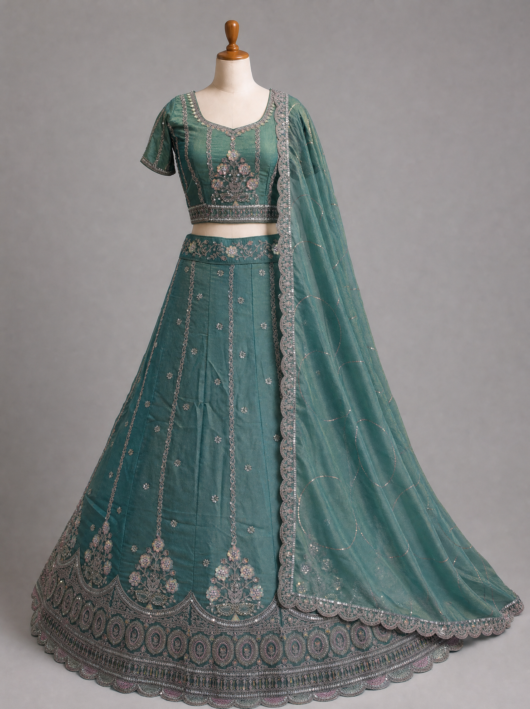 Royal Mirror Work Lehenga