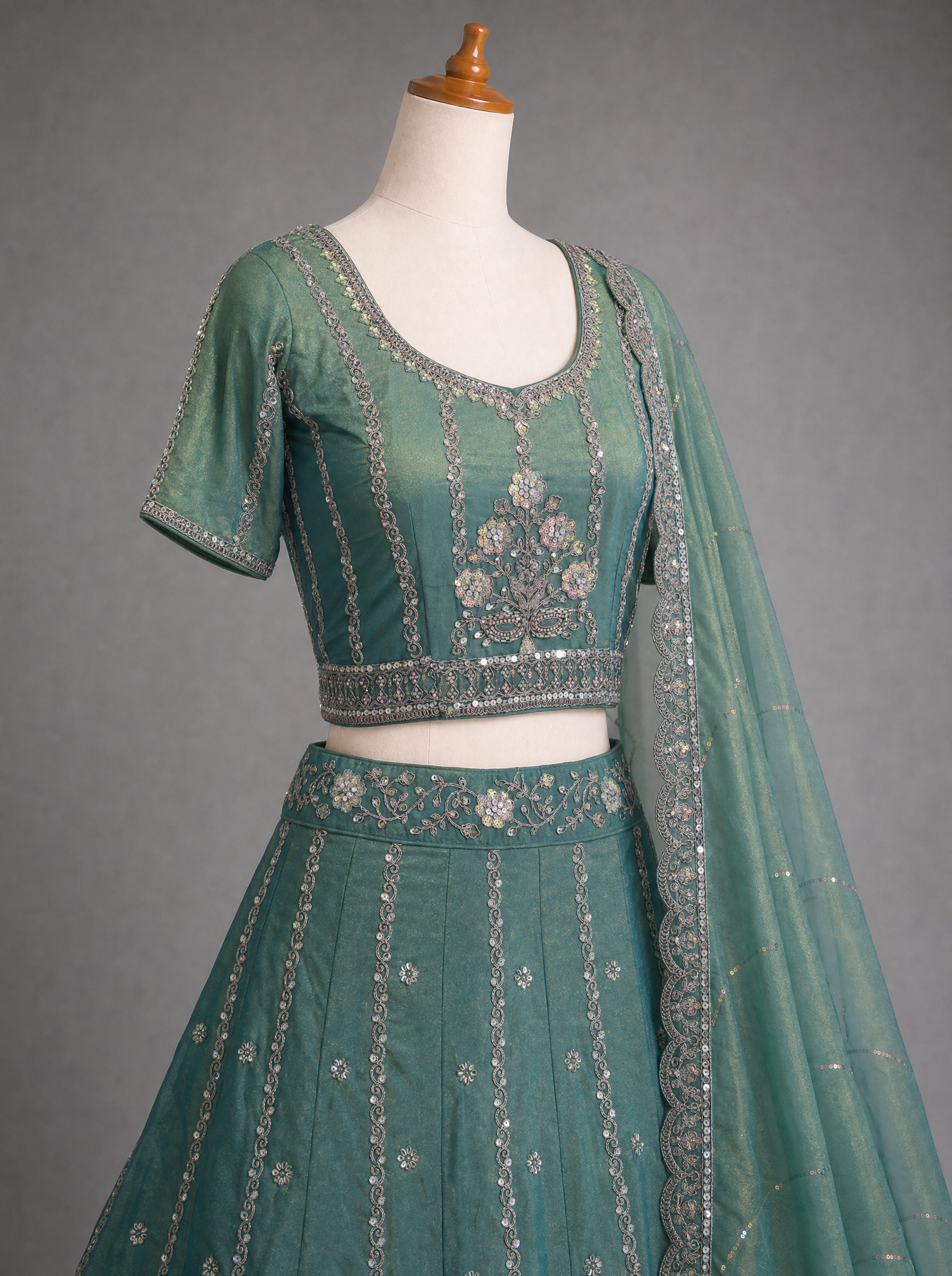 Royal Mirror Work Lehenga